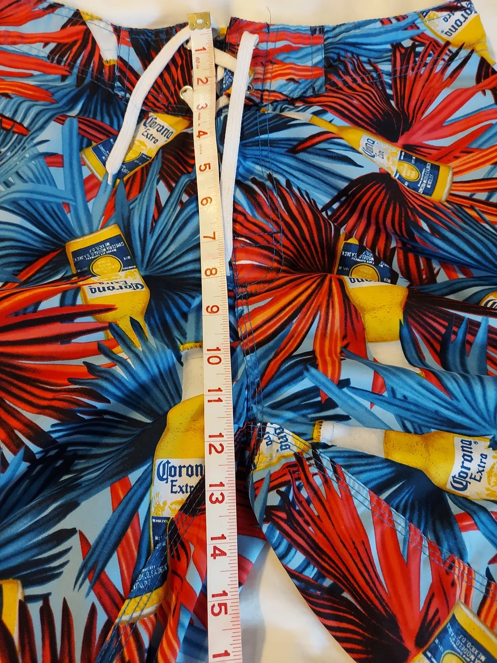 Corona Extra Beer Tropical Palm Board Shorts Swim Trunks Cargo Pocket Men’s 30